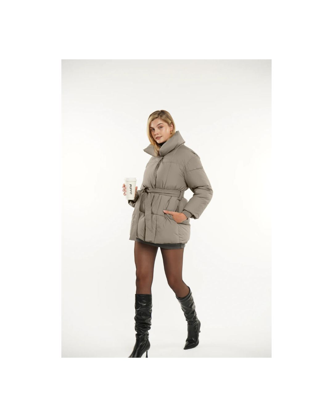 Oat Belted Puffer Jacket